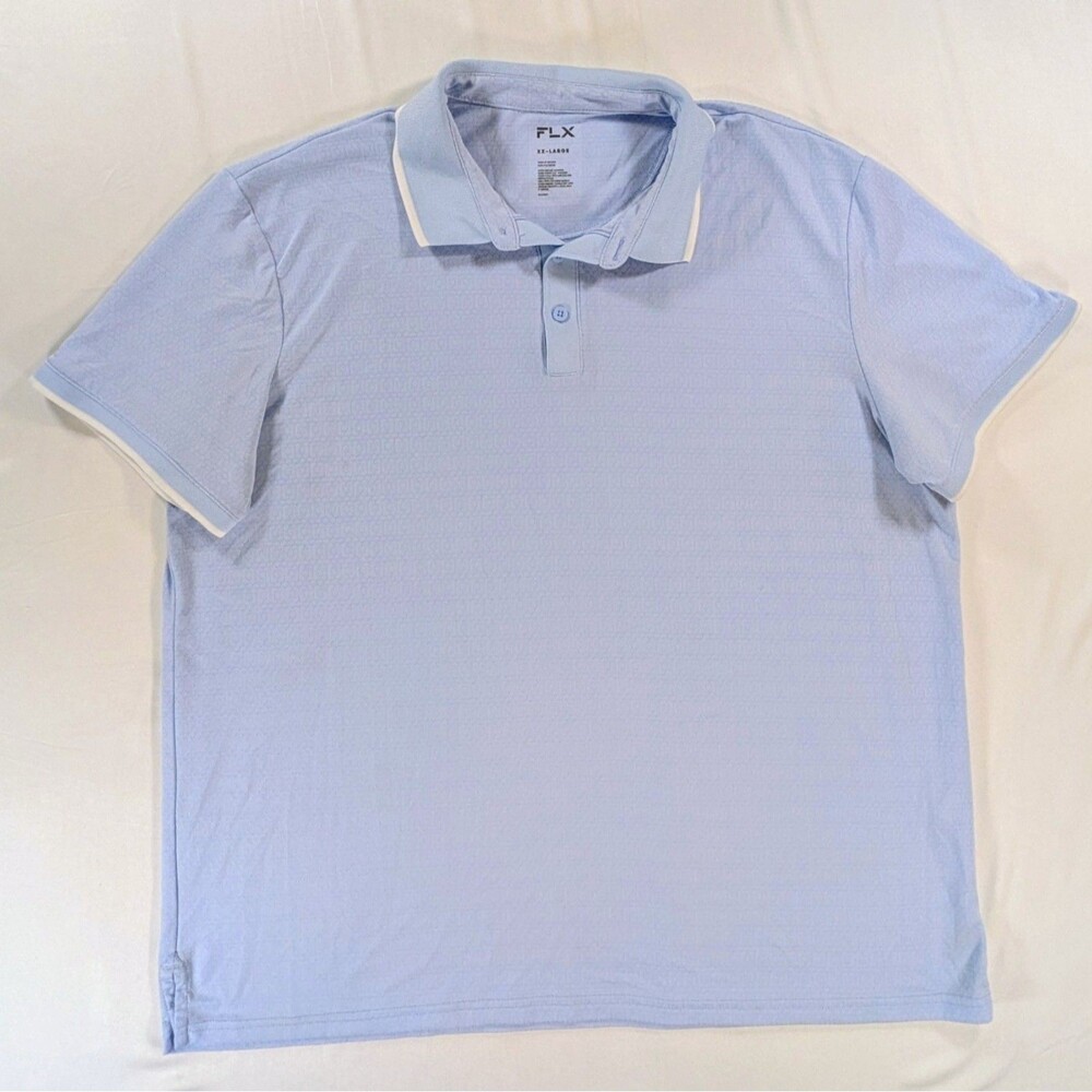 FLX Polo Shirt Mens Size XXL Blue  Polyester Golf Preppy